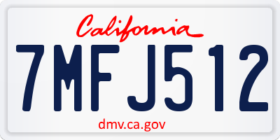 CA license plate 7MFJ512