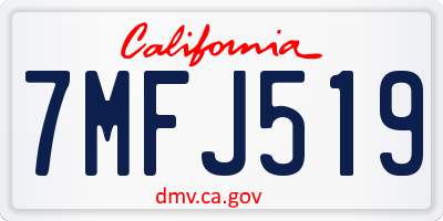CA license plate 7MFJ519