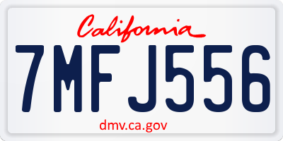 CA license plate 7MFJ556