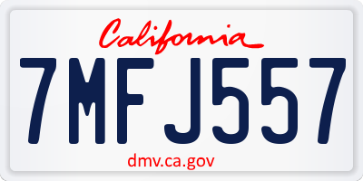 CA license plate 7MFJ557
