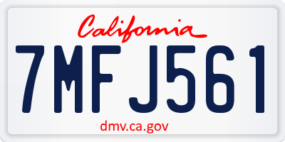 CA license plate 7MFJ561