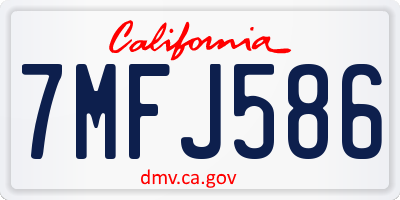 CA license plate 7MFJ586