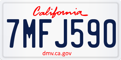 CA license plate 7MFJ590
