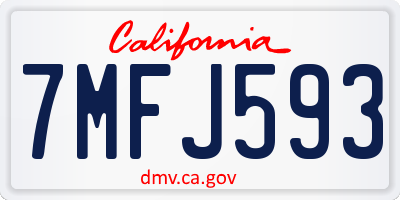 CA license plate 7MFJ593