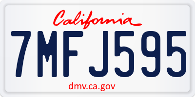 CA license plate 7MFJ595