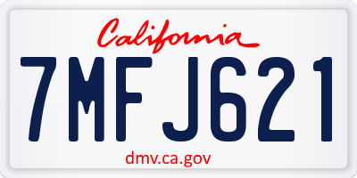 CA license plate 7MFJ621