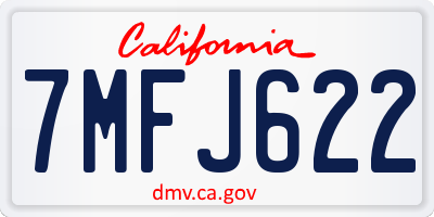 CA license plate 7MFJ622