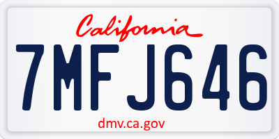 CA license plate 7MFJ646