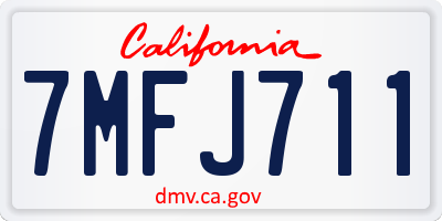 CA license plate 7MFJ711