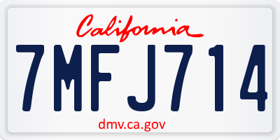 CA license plate 7MFJ714