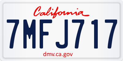 CA license plate 7MFJ717