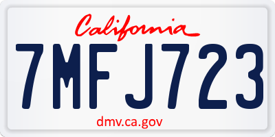 CA license plate 7MFJ723