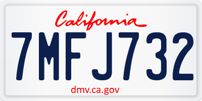 CA license plate 7MFJ732