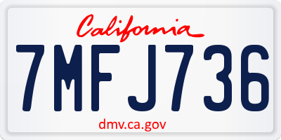 CA license plate 7MFJ736