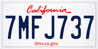 CA license plate 7MFJ737