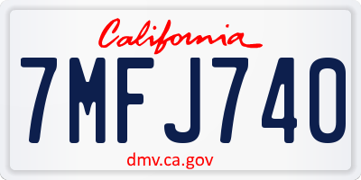 CA license plate 7MFJ740