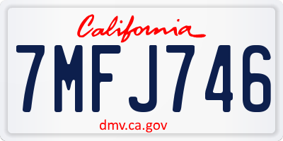 CA license plate 7MFJ746
