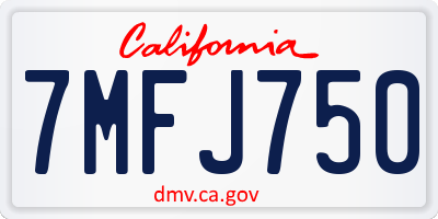 CA license plate 7MFJ750