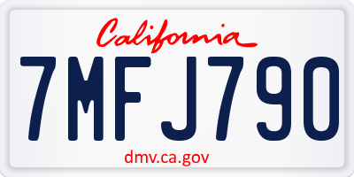 CA license plate 7MFJ790