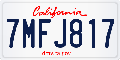 CA license plate 7MFJ817