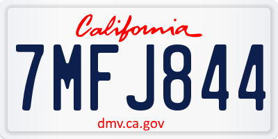 CA license plate 7MFJ844