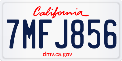CA license plate 7MFJ856