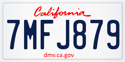 CA license plate 7MFJ879