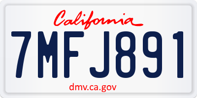 CA license plate 7MFJ891