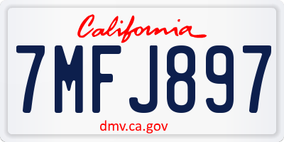 CA license plate 7MFJ897