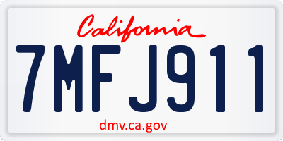 CA license plate 7MFJ911