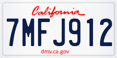 CA license plate 7MFJ912