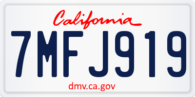 CA license plate 7MFJ919