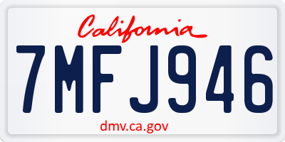 CA license plate 7MFJ946