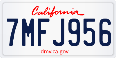 CA license plate 7MFJ956