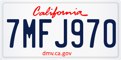 CA license plate 7MFJ970