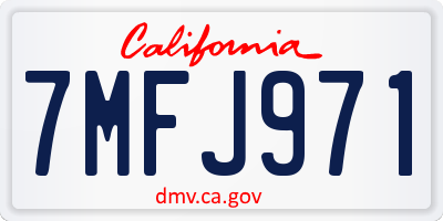 CA license plate 7MFJ971
