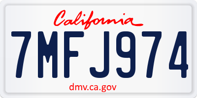 CA license plate 7MFJ974