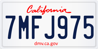 CA license plate 7MFJ975