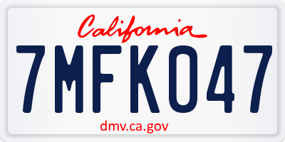 CA license plate 7MFK047
