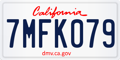 CA license plate 7MFK079