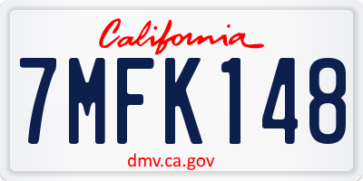 CA license plate 7MFK148