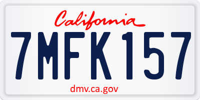 CA license plate 7MFK157