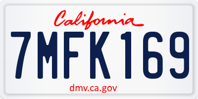 CA license plate 7MFK169