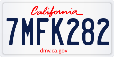 CA license plate 7MFK282