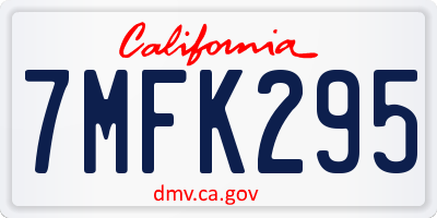 CA license plate 7MFK295