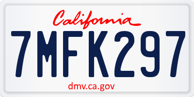 CA license plate 7MFK297