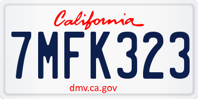 CA license plate 7MFK323