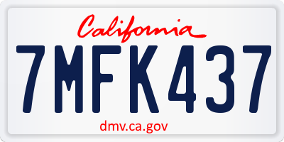 CA license plate 7MFK437