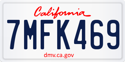 CA license plate 7MFK469