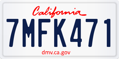 CA license plate 7MFK471